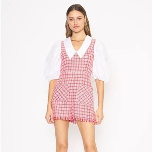4SI3NNA Quincy red tweed romper